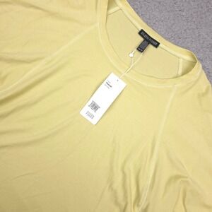 Eileen Fisher Fine Tencel Jersey Long Sleeve Top RNDNK Box‎ Yellow XS $138